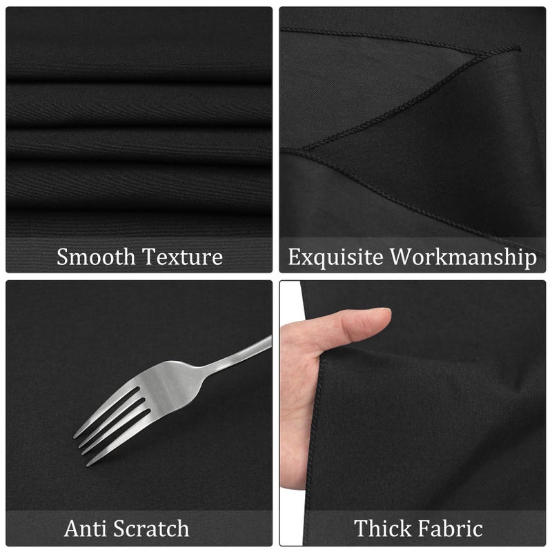 Fivenl 8 Pack Round Tablecloth 90 Inch Round Table Covers Bulk Washable Polyester Fabric Round Table Clothes for Wedding Party Reception Banquet Buffet Restaurant (Black, 90 Inch) - Image 3