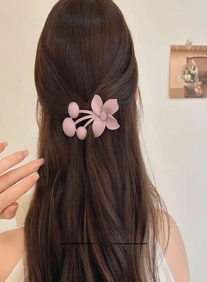 DHANABAPA Big Flower Juda/Bun Hair Clips, Matte floral Hair Accessories for Thick Wavy Hair, Hair Claw Back Clip Girls Accessories, Flower Hair Clips Matte Floral Hair Claw Clips - 4 Pcs, Multicolor. - Image 5