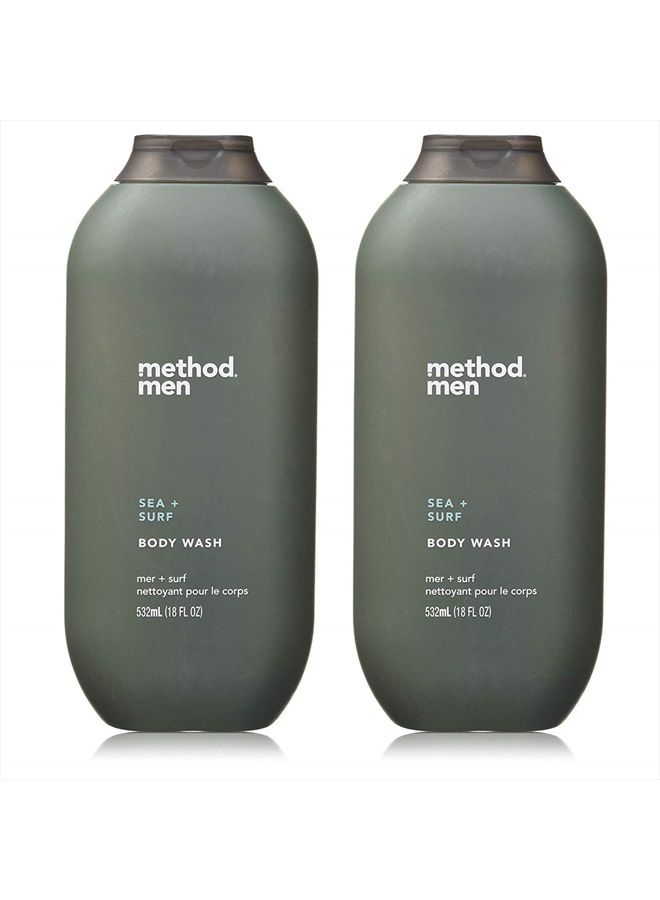 Method غسول الجسم للرجال سي آند سيرف، 18 أونصة سائلة (عبوة من قطعتين) - Image 1