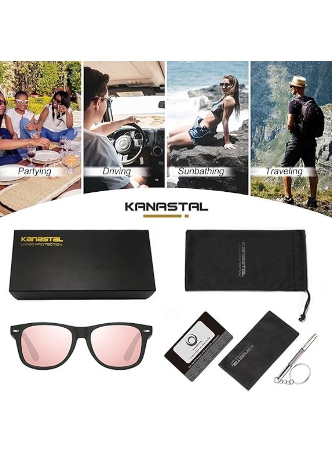 KANASTAL Polarized Sunglasses Men, Fashion Square Sun Glasses Women, Classic Shades for Womens, Driving Fishing Outdoor 100% UV400 Protection - Image 3
