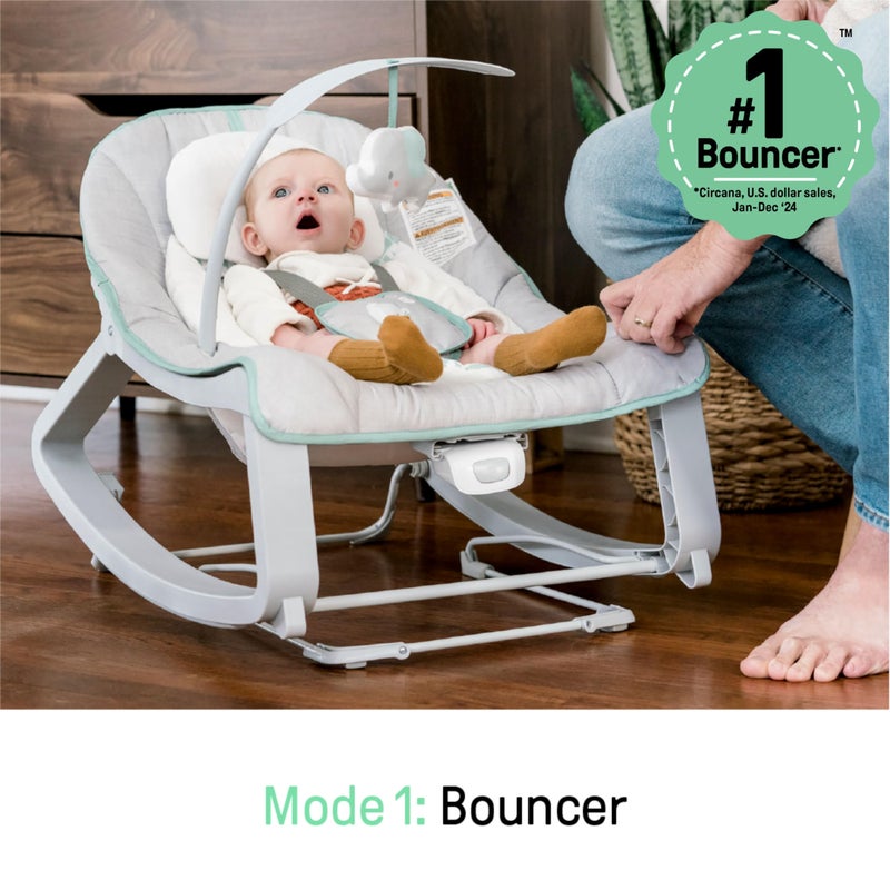 Ingenuity Keep Cozy 3-in-1 Grow with Me Vibrating Baby Bouncer, Seat & Infant to Toddler Rocker, Vibrations & -Toy Bar, 0-30 Months Up to 40 lbs (Weaver) - Image 5