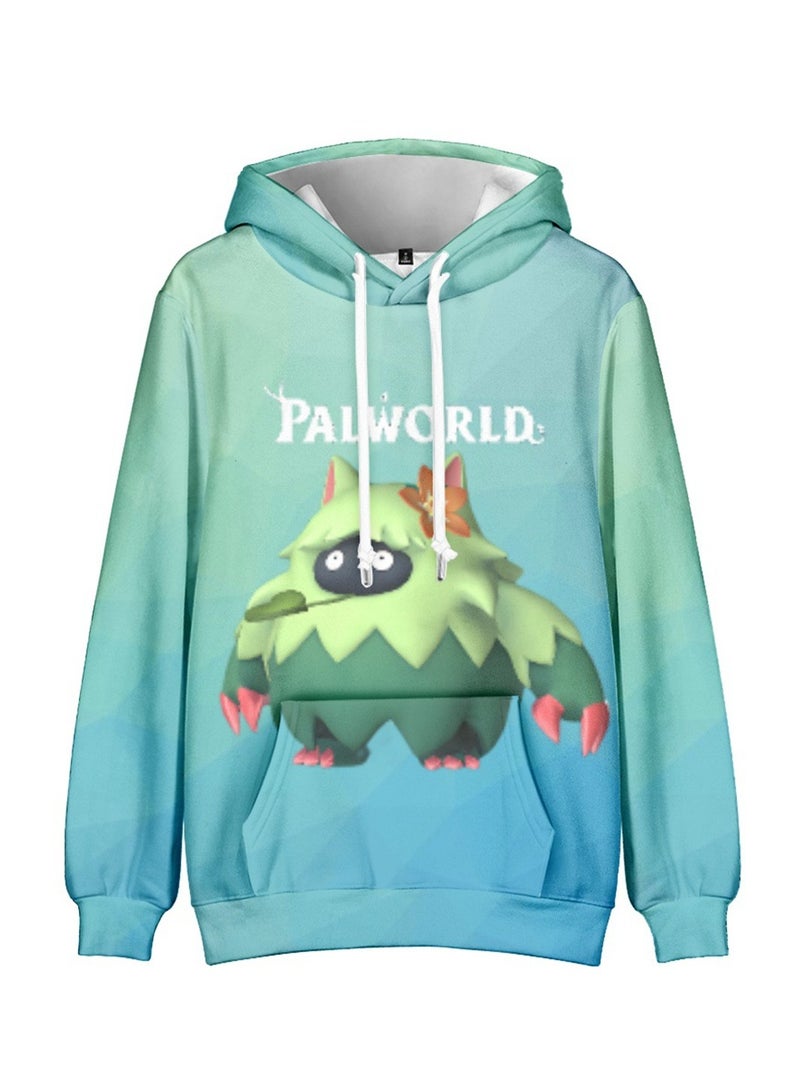 Palworld Phantom Beast Palu Animation Printed Hooded Sweatshirt for Adults and Children - Image 1