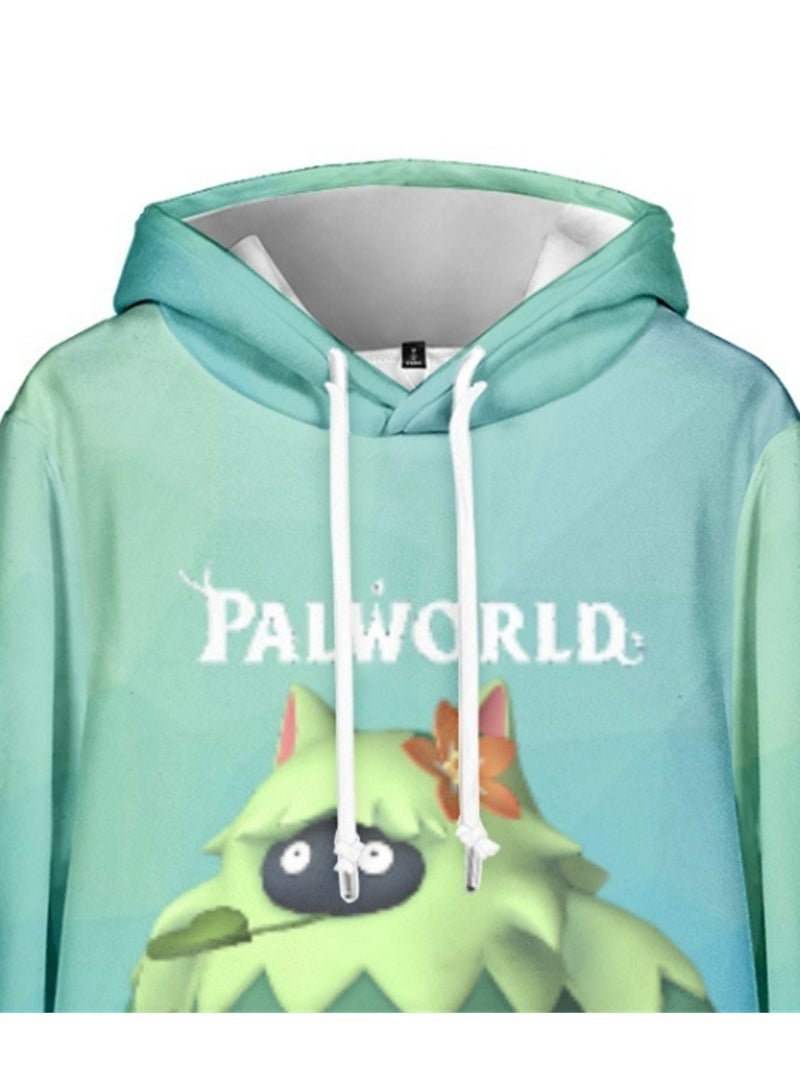 Palworld Phantom Beast Palu Animation Printed Hooded Sweatshirt for Adults and Children - Image 2