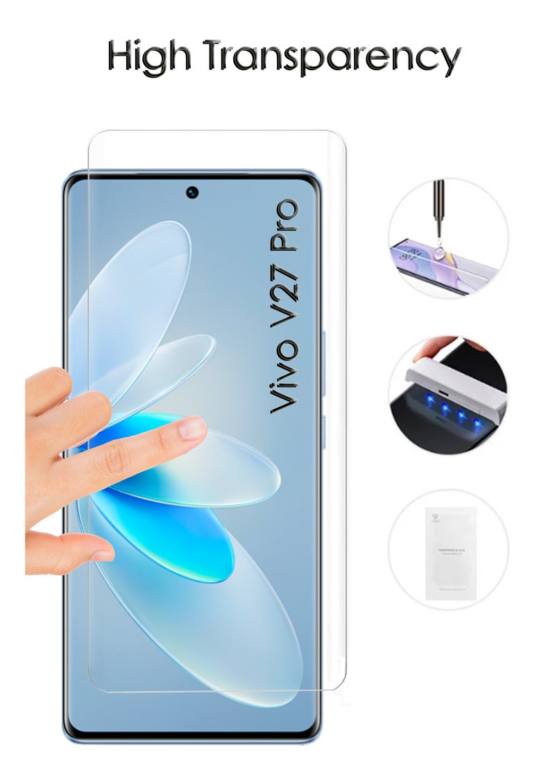 Vivo V27 Pro - UV Liquid Glue Full Curved Coverage Tempered Glass Screen Protector