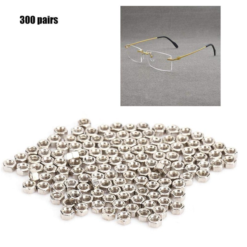 klarako 300 Pairs Rimless Glasses Screw, Hex Nuts 1.4 Nut Cap Eyeglasses Repairing Parts, Stainless Steel Sunglass Repair Tool - Image 4