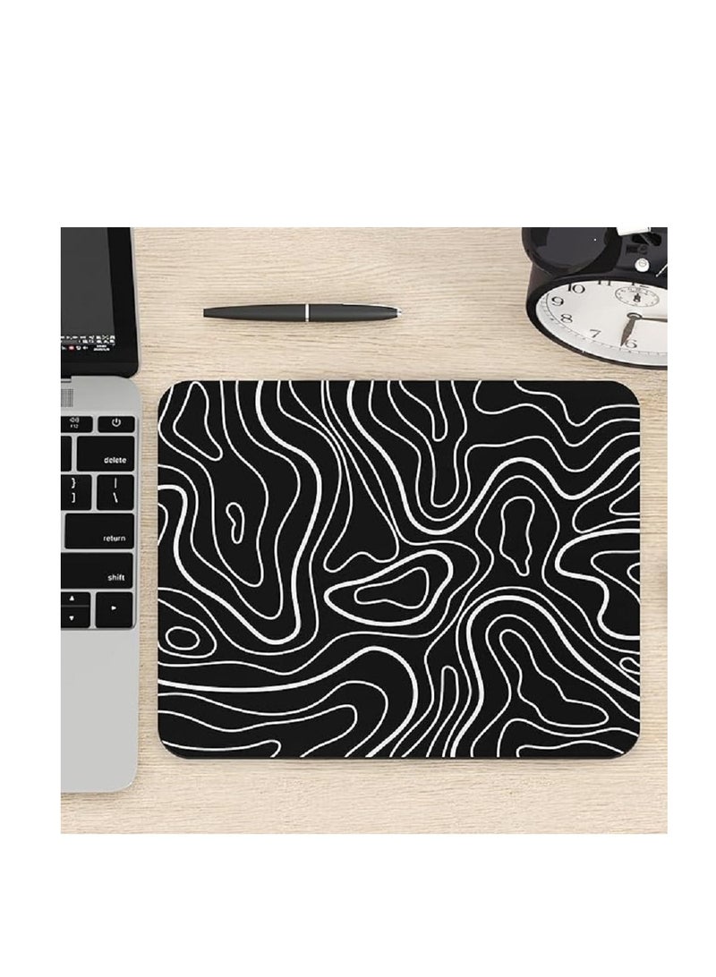Black Topographic Mouse Pad With Non-Slip Rubber Base 210 x 260x3 mm For Computer And Laptopnd - Image 4