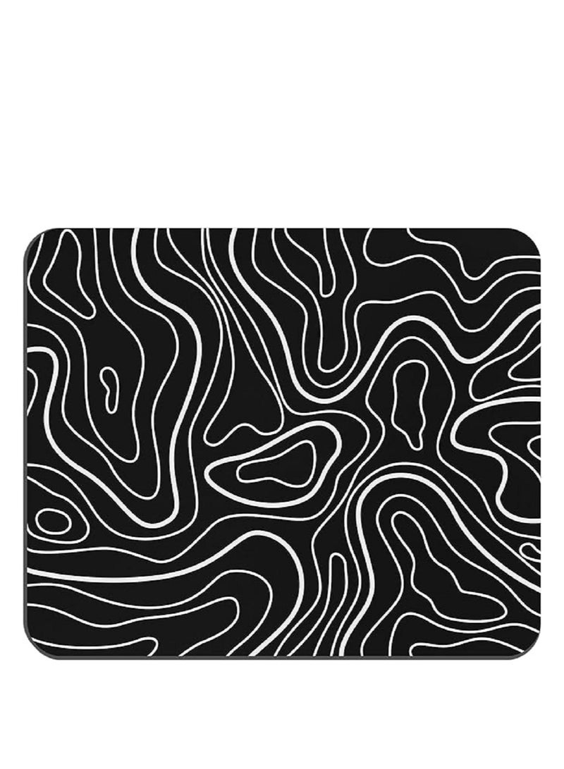 Black Topographic Mouse Pad With Non-Slip Rubber Base 210 x 260x3 mm For Computer And Laptopnd - Image 1