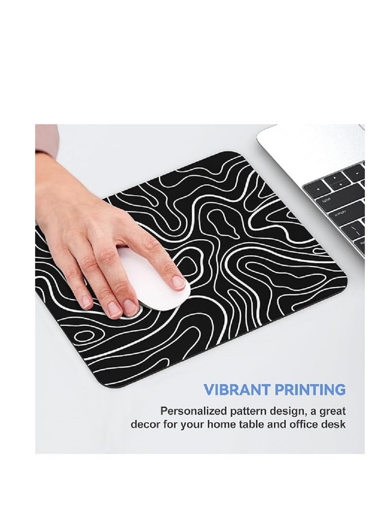 Black Topographic Mouse Pad With Non-Slip Rubber Base 210 x 260x3 mm For Computer And Laptopnd - Image 3