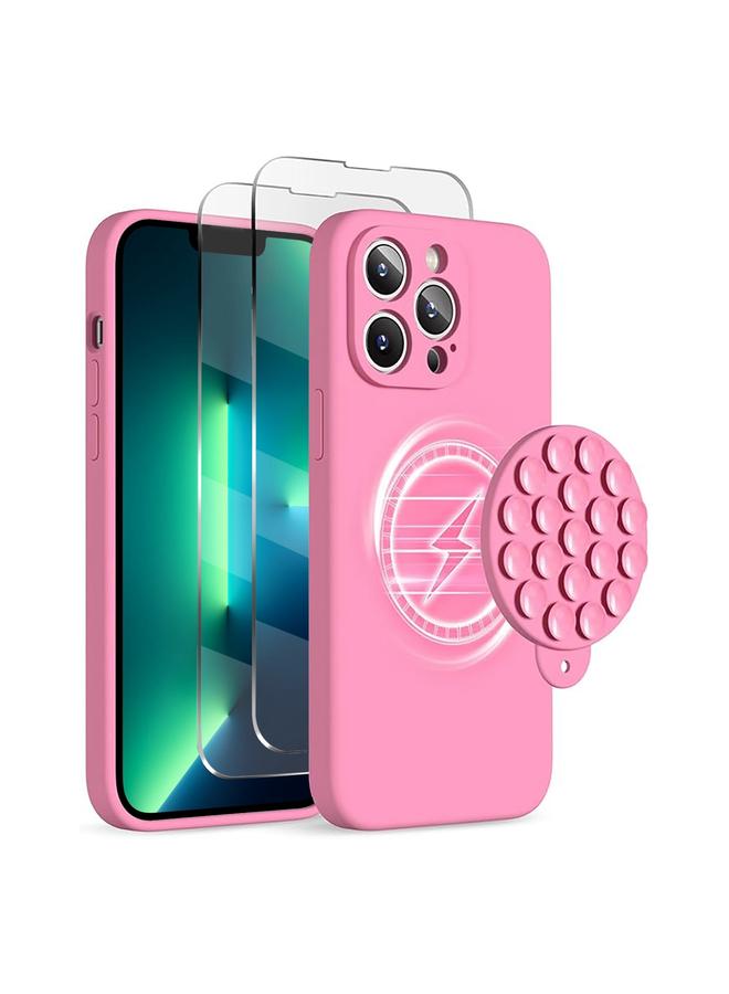 Zaboon Case For iPhone 13 Pro Max Silicone Suction Cup MagSafe Phone Case with Screen Film - Image 1