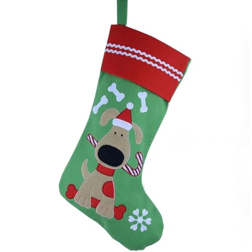 WEWILL Lovely Embroidered Dog Christmas Puppy Stockings Ideal Xmas Holiday Party Gifts for Puppies Pet 16Inch Long