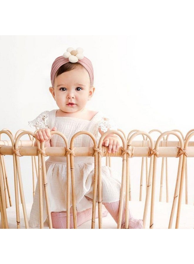 DRESHOW أربطة رأس زهور دريشو بي كيو بي أو للبنات - أربطة رأس نايلون ناعمة ومرنة - إكسسوارات شعر مصنوعة يدويًا للأطفال حديثي الولادة والرضع والأطفال - 3 قطع - Image 2