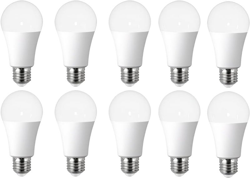 12W LED Bulb Pack of 10 - 1100 Lumens, E27 Base, Non-Dimmable, 200° Beam Angle - Image 1