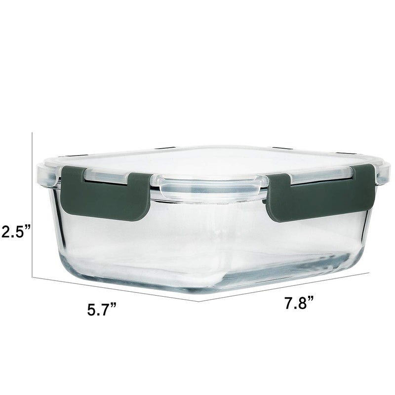 M MCIRCO [8-Pack,30 oz]Glass Meal Prep Containers,Glass Food Storage Containers,Airtight lunch Containers with Lids, Microwave, Oven, Freezer and Dishwasher - Image 2