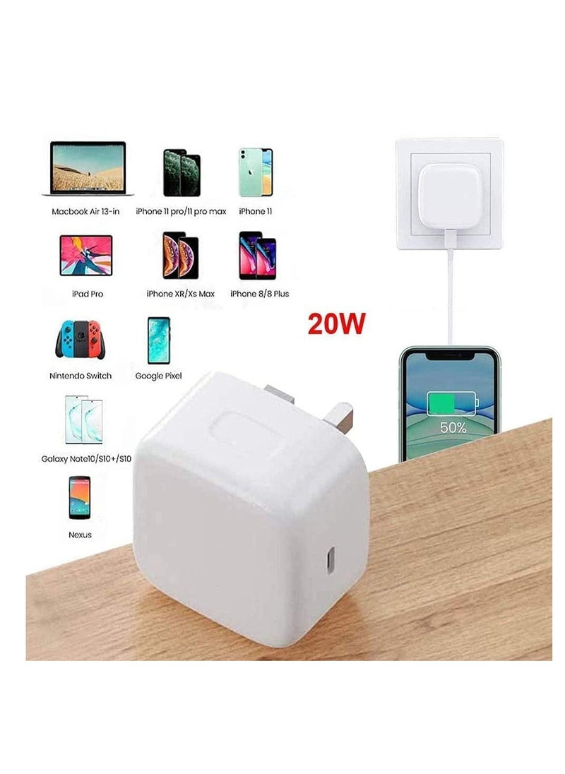 Generic - USB C Plug, 20W USB C Fast Charger Plug, PD 3.0 Type C Charger Plug Compatible With iPhone 14/14 Pro/14 Pro Max/14 Plus/13/13 Pro/13 Pro Max/12/11/XR/XS/X/8/7/iPad Air AirPods, Galaxy S22/S21, Pixel - Image 1