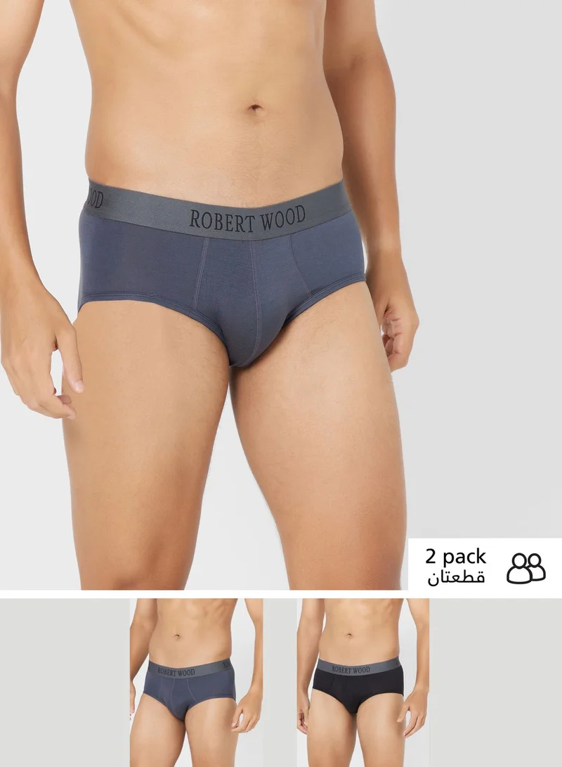 Robert Wood Pack Of 2 Luxury Modal Briefs With Antibacterial Finish