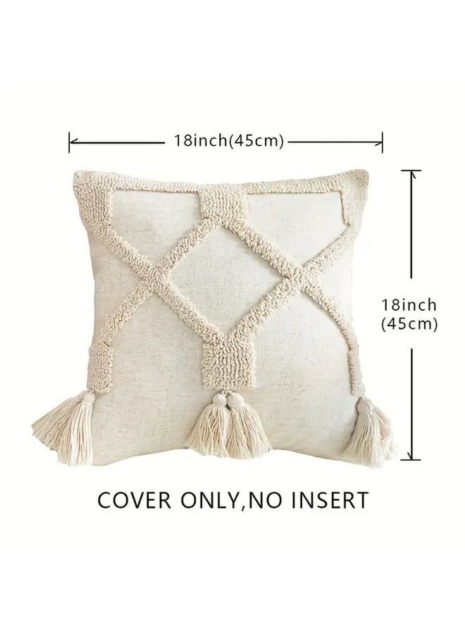 12x20 Inch Geometric Tufted Throw Pillow Cover Bohemian Tassel Embroidered Decorative Cushion - Image 4