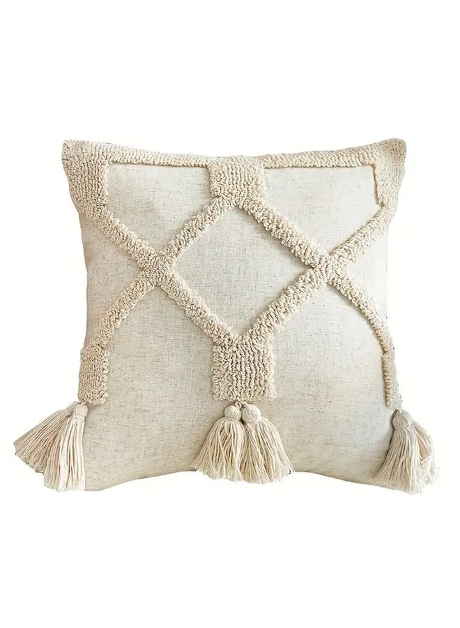 12x20 Inch Geometric Tufted Throw Pillow Cover Bohemian Tassel Embroidered Decorative Cushion - Image 3