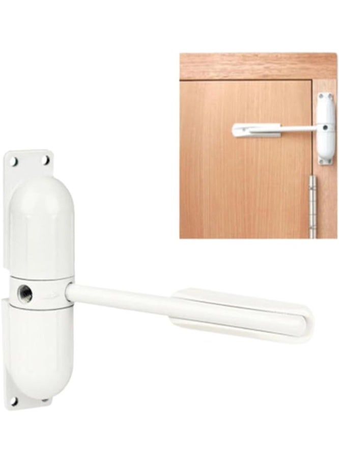 Door Closer Automatic Safety Spring Door Closer – Easy to Install to Convert Hinged Doors to Self-Closing– White - Image 1