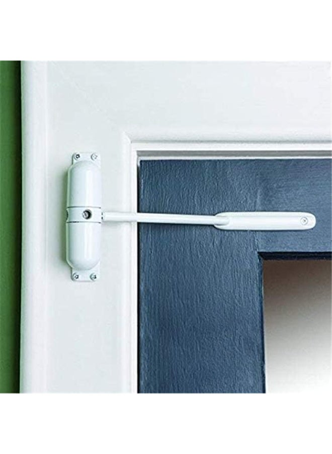 Door Closer Automatic Safety Spring Door Closer – Easy to Install to Convert Hinged Doors to Self-Closing– White - Image 4