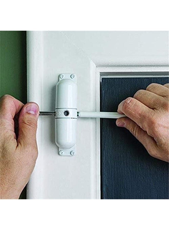 Door Closer Automatic Safety Spring Door Closer – Easy to Install to Convert Hinged Doors to Self-Closing– White - Image 5