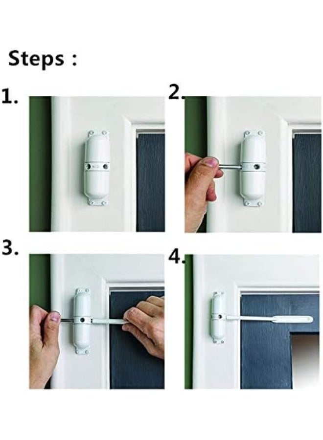 Door Closer Automatic Safety Spring Door Closer – Easy to Install to Convert Hinged Doors to Self-Closing– White - Image 3