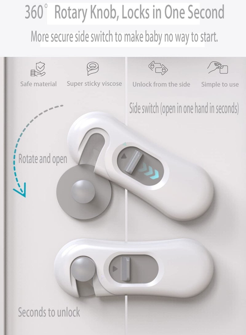 KASTWAVE Pack Of 6 Child Safety Locks For Cabinet Locks, Drawers, Appliances, Toilet Seats, Refrigerator - Image 2