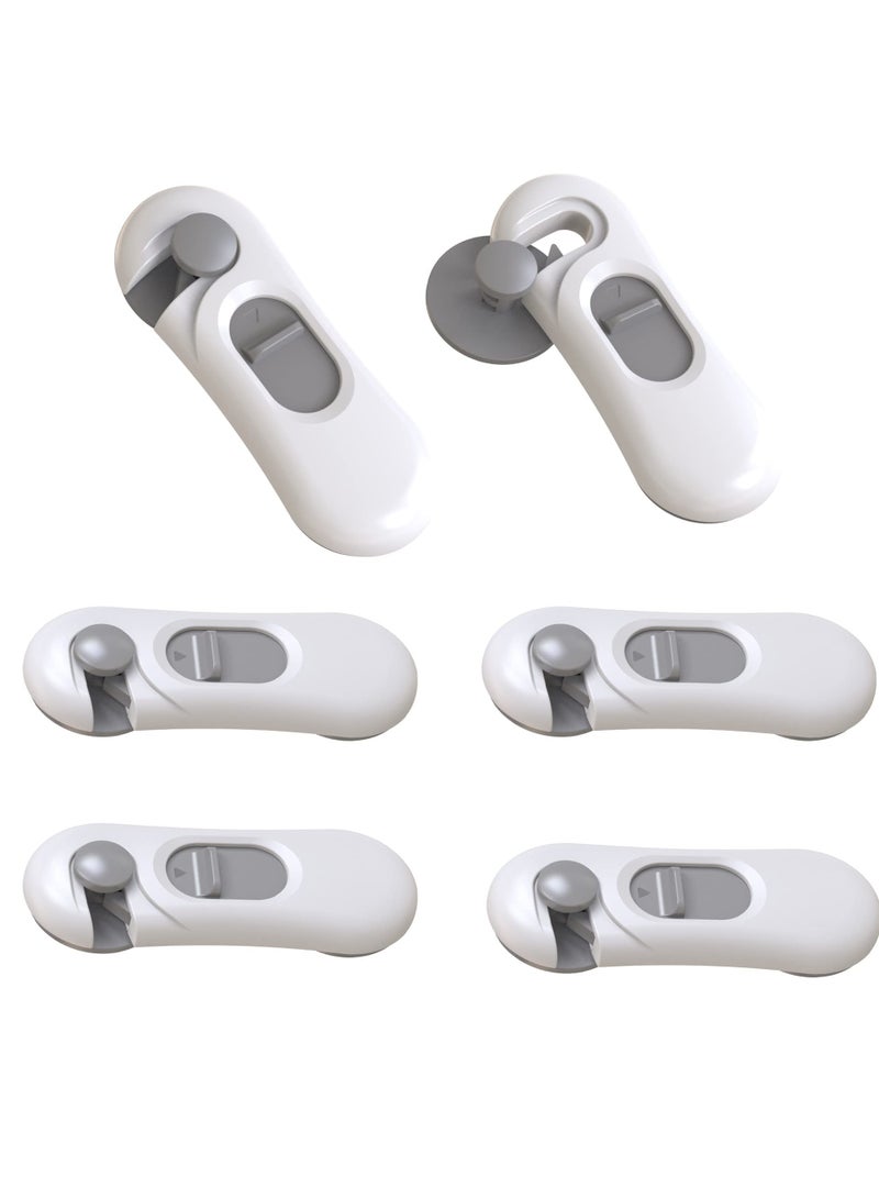 KASTWAVE Pack Of 6 Child Safety Locks For Cabinet Locks, Drawers, Appliances, Toilet Seats, Refrigerator - Image 1