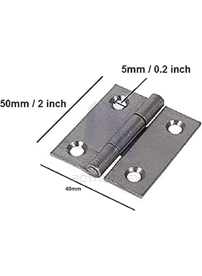 Royal Apex6Pcs Folding Butt Hinges- Inner Door Butt Hinge with Mounting Screws for Cupboard, Cabinet, Windows, Jewellery Box Home Furniture Hardware Cabinets-2Inch - Image 2