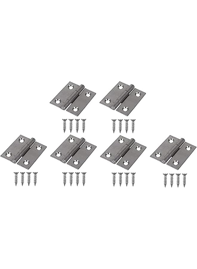 Royal Apex6Pcs Folding Butt Hinges- Inner Door Butt Hinge with Mounting Screws for Cupboard, Cabinet, Windows, Jewellery Box Home Furniture Hardware Cabinets-2Inch - Image 1