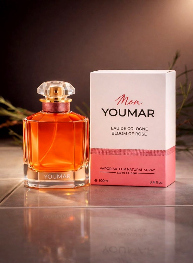 يومار أو دو كولون بلوم أوف روز رقم 0102 عطر نسائي 100 مل – عطر عطري بتوابل دافئة | كولونيا أنيقة طويلة الثبات للاستخدام اليومي للنساء - Image 5