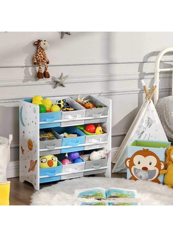 سونمجز رف تخزين للأطفال من SONGMICS، للألعاب والكتب، 9 صناديق قابلة للإزالة، MDF وقماش غير منسوج، 62.5 × 29.5 × 60 سم - Image 2