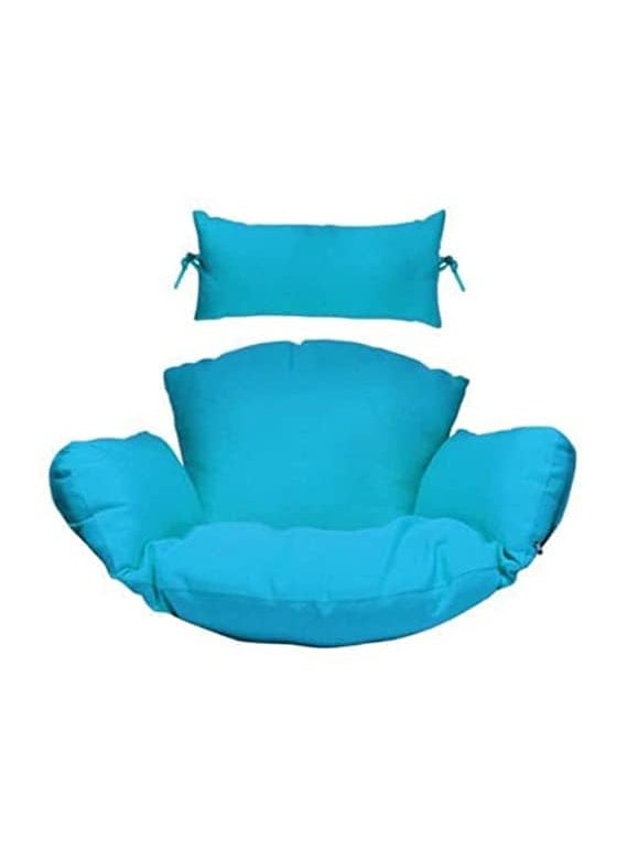 ANAND INDIA GROUPS ANAND INDIA GROUPS Polyester Designer Cushion for Hanging Basket Swing Chair for Outdoor Egg Swing ChairGarden Swing Seat Padded Pillow Cushion Sky Blue  - Image 4