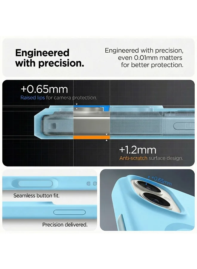 Mobcos Mobcos iPhone 17 Sky Blue Elite Ring Mobcos iPhone 17 Sky Blue Elite Ring Premium Silicone Magnetic Wireless Charging Case for iPhone | Silky Soft Touch | Military-Grade Shockproof Protection | Strong Magnetic Compatibility | Luxury Slim Cover  | Best Price UAE