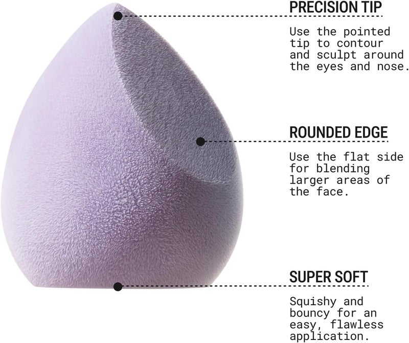 JUNO & Co. Microfiber Makeup Sponge, Dual Layer Technology for Full Coverage Flawless Makeup Blender for Foundation, Powder and Cream (Lavender Style and Purple Color) - Image 4