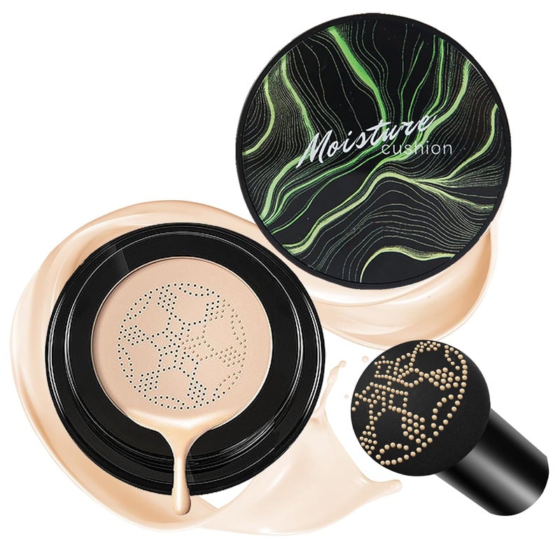 CAHIUYOA CAHIUYOA Mushroom Head Air Cushion CC Cream BB Cream Mushroom Head Foundation Full Coverage Foundation Makeup Long Lasting Moisturize Matte Concealer  01 LIvory 
