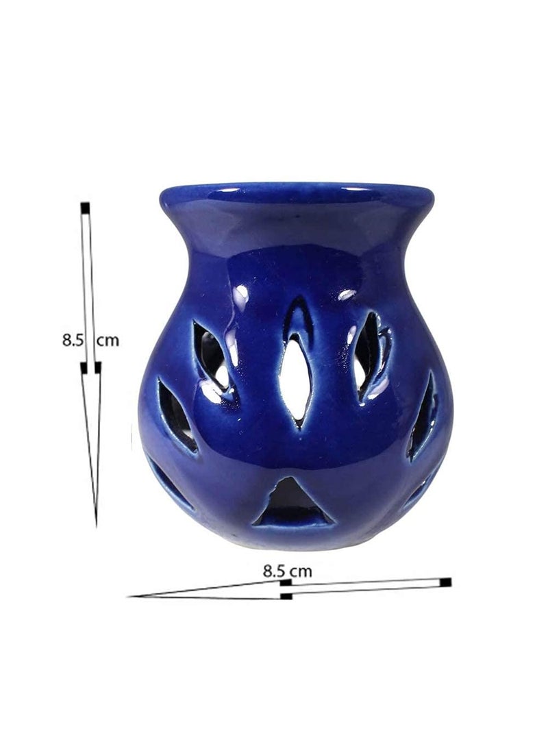 Mkd2 Rise Mkd2 Rise Ceramic Aroma Burner Oil Diffuser with Tealight White Blue Black Set of 3  - Image 5