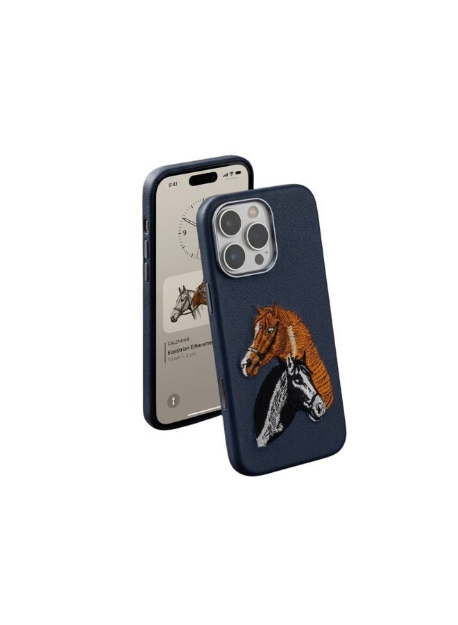 iphone 13 promax Premium Luxury Leather Case with Embossed Horse Design | Slim Shockproof Protective Back Cover - Image 2