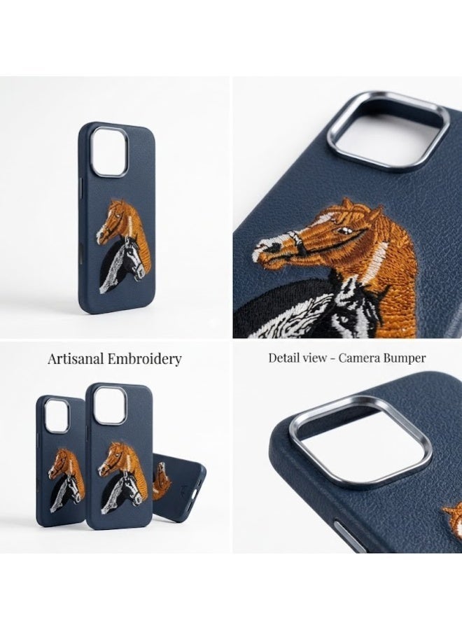 iphone 13 promax Premium Luxury Leather Case with Embossed Horse Design | Slim Shockproof Protective Back Cover - Image 4