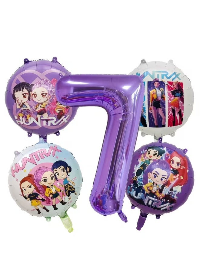 5pcs Digital Anime Balloon Set