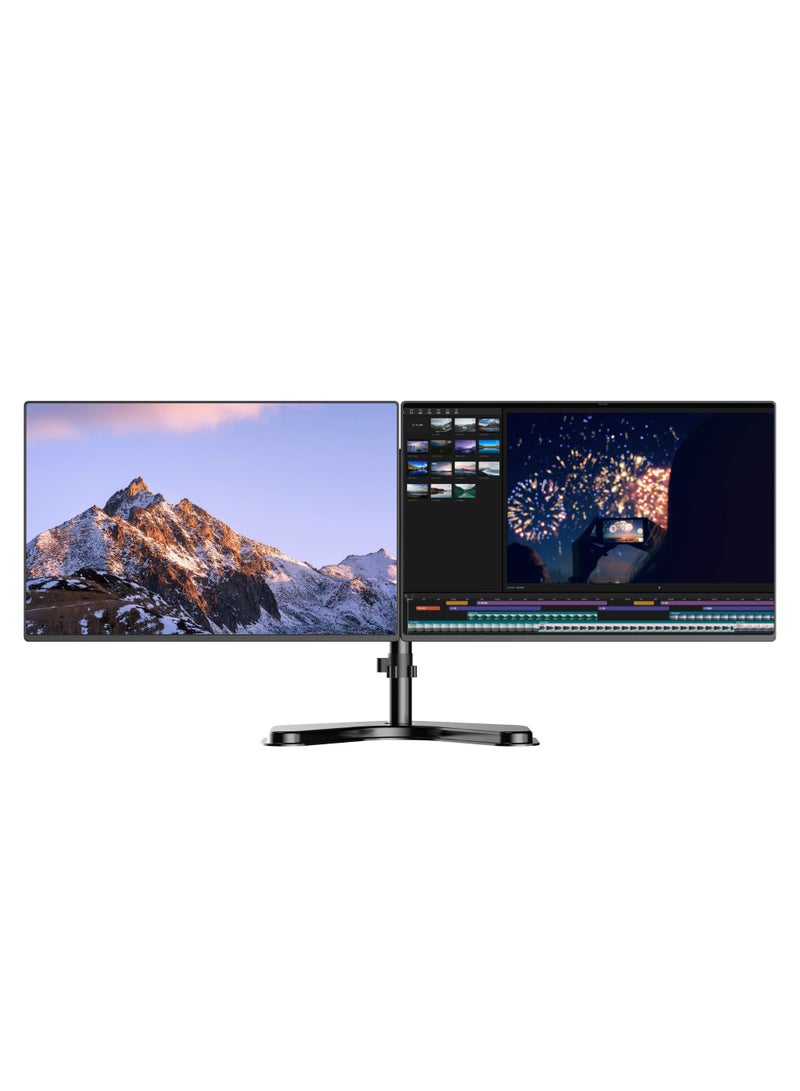 Stargold Dual Monitor Stand Adjustable Desktop Monitor Mount for 13-32 Inch Screens, Heavy Duty VESA 100x100mm Bracket with Swivel, Tilt, Rotation & Cable Management - Image 5