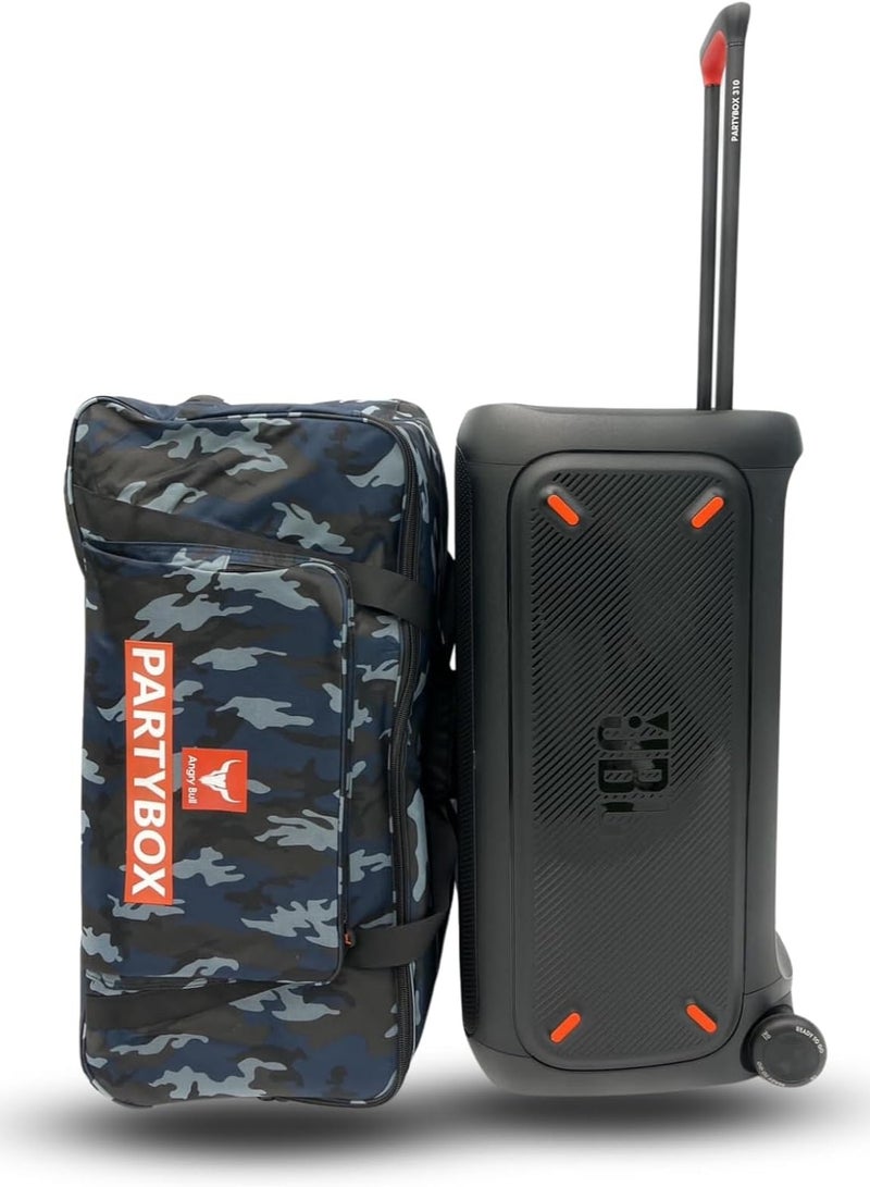 Angry Bull Speaker Bag Safety Storage Case with Handy Strap Travel Bag Compatible with JBL PARTY BOX 310 (ARMY-E) - Image 4