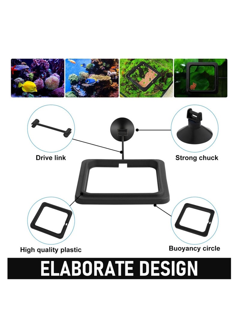 Fish Feeding Ring, Fish Feeder Aquarium Fish Turtle Tank Accessories Food Feeder Circle 2 Pieces (black)