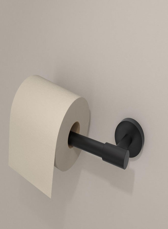 CalcMetal LAKETON Collection, 2 Packs Modern Single Post Toilet Paper Holder, Zinc Rustproof Wall Mounted Toilet Roll Holder for Bathroom and Kitchen, Matte Black - Image 2
