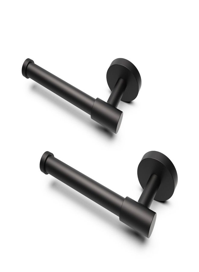 CalcMetal LAKETON Collection, 2 Packs Modern Single Post Toilet Paper Holder, Zinc Rustproof Wall Mounted Toilet Roll Holder for Bathroom and Kitchen, Matte Black - Image 1