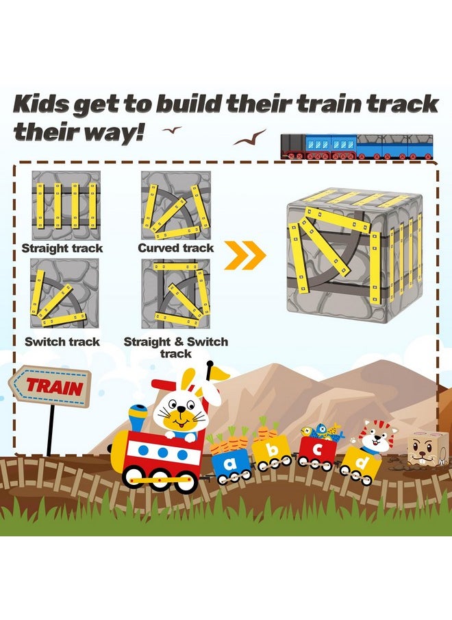 Coodoo - Magnetic Blocks - Build Mine Magnet World Mine Train Track Set, Magnetic Building Blocks Toddler Toys Stem Sensory Outdoor Toys For 3+ Year Old Boys & Girls, Kids Toys For Ages 4-6 6-8 5-7 - Image 1
