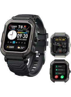Arabest 1.85" Smart Watches for Men with Bluetooth Call (Answer/Make Call),New Fitness Tracker, IP68 Waterproof  Smart Watches with Heart Rate, Blood Oxygen and Sleep Monitor (Black)  - Image 1