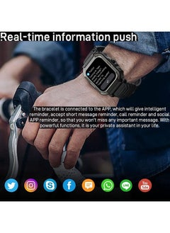 Arabest 1.85" Smart Watches for Men with Bluetooth Call (Answer/Make Call),New Fitness Tracker, IP68 Waterproof  Smart Watches with Heart Rate, Blood Oxygen and Sleep Monitor (Black)  - Image 2