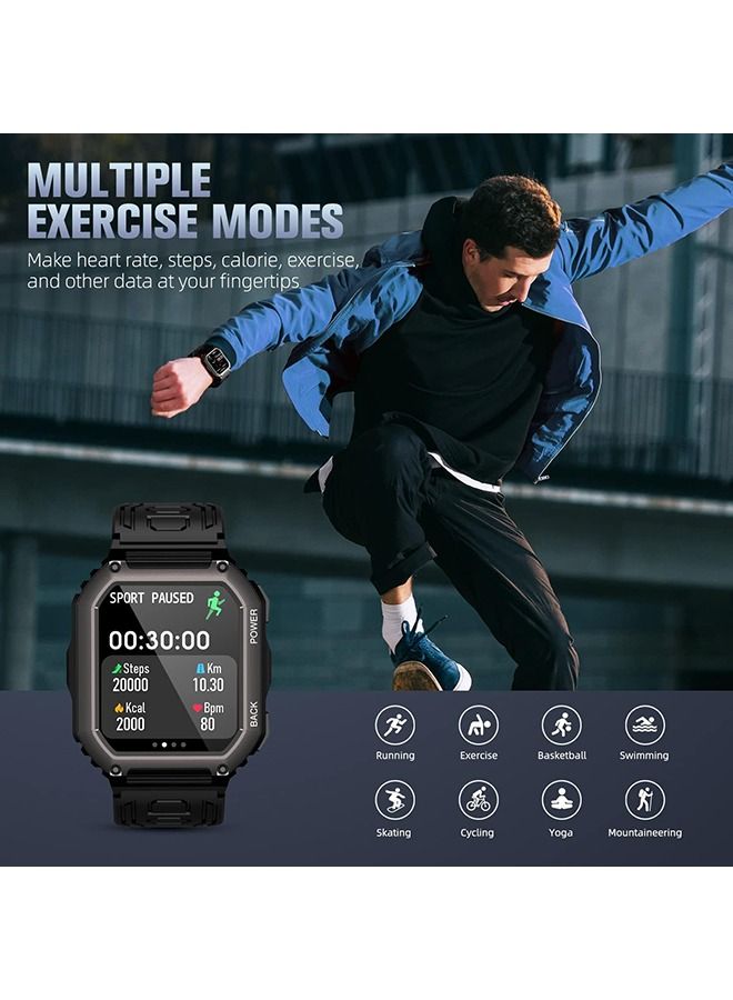 Arabest 1.85" Smart Watches for Men with Bluetooth Call (Answer/Make Call),New Fitness Tracker, IP68 Waterproof  Smart Watches with Heart Rate, Blood Oxygen and Sleep Monitor (Black)  - Image 4