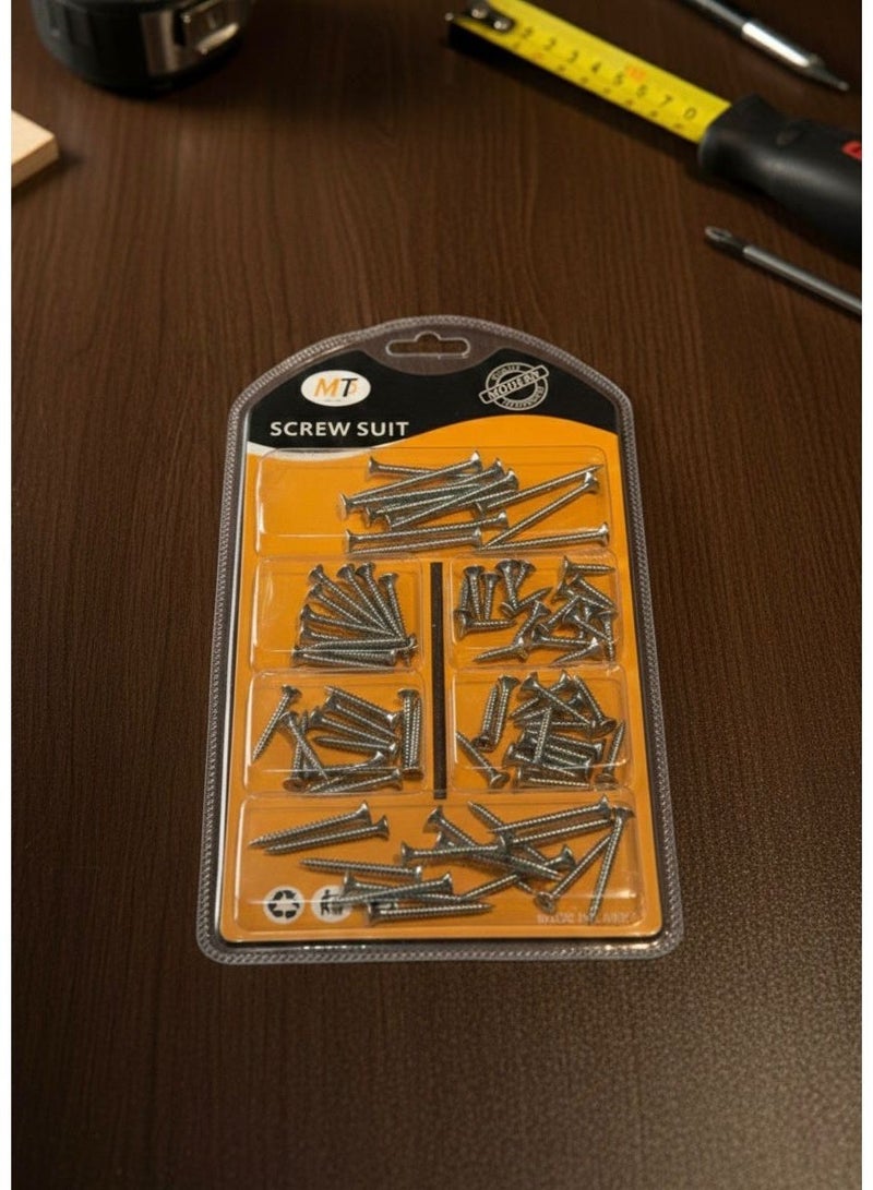أم تي طقم براغي فضي صلب 8 مقاسات، مجموعة مسامير قلاووظ فضية سن صاج، براغي تثبيت جدران وأخشاب لامعة، مسامير ربط أثاث وديكور معدنية، طقم براغي رأس صليبة فضي، أدوات تثبيت صيانة منزلية، مجموعة براغي جيبسوم بورد فضية، مسامير معدني مقاوم للصدأ، لوازم نجارين وفنيين، عدة تثبيت متكاملة، جودة احترافية، علبة منظم براغي شفافة، أدوات فك وتركيب صواميل وبراغي. - Image 5