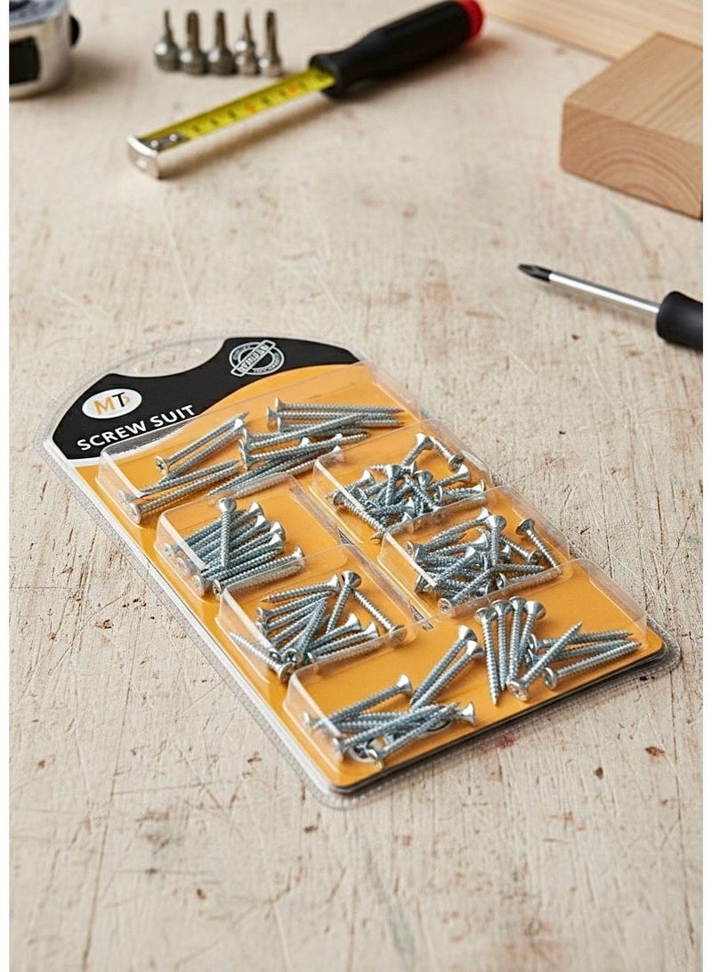 أم تي طقم براغي فضي صلب 8 مقاسات، مجموعة مسامير قلاووظ فضية سن صاج، براغي تثبيت جدران وأخشاب لامعة، مسامير ربط أثاث وديكور معدنية، طقم براغي رأس صليبة فضي، أدوات تثبيت صيانة منزلية، مجموعة براغي جيبسوم بورد فضية، مسامير معدني مقاوم للصدأ، لوازم نجارين وفنيين، عدة تثبيت متكاملة، جودة احترافية، علبة منظم براغي شفافة، أدوات فك وتركيب صواميل وبراغي. - Image 2